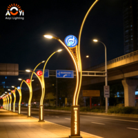 Lampadaire LED personnalisé avec logo, forme artistique incurvée, lampe décorative pour rue de ville turque, projet municipal
