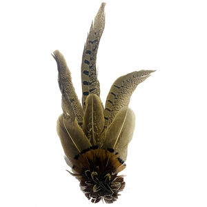 Épingle de chapeau de coq personnalisée magnifique avec garniture en plumes pour costume masculin DIY, accessoire de coiffure pour chapeau Fedora, motif teint - Product Image 1