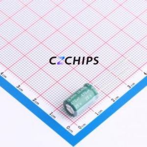 Condensador Electrolítico de Aluminio de Montaje Pasante 8471LDM0812RXN91E0, Componente de Montaje Pasante THT, D8xL12mm 470uF 20% 25V 8mm - Product Image 1