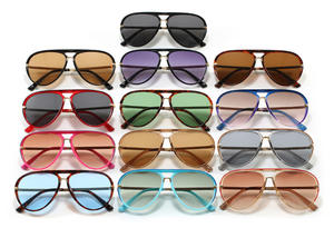 Gafas de Sol de Diseño Nuevo con Tonos Marrones para Mujer, Gafas de Aviador con Marco Metálico Grande y Doble Puente - Product Image 4