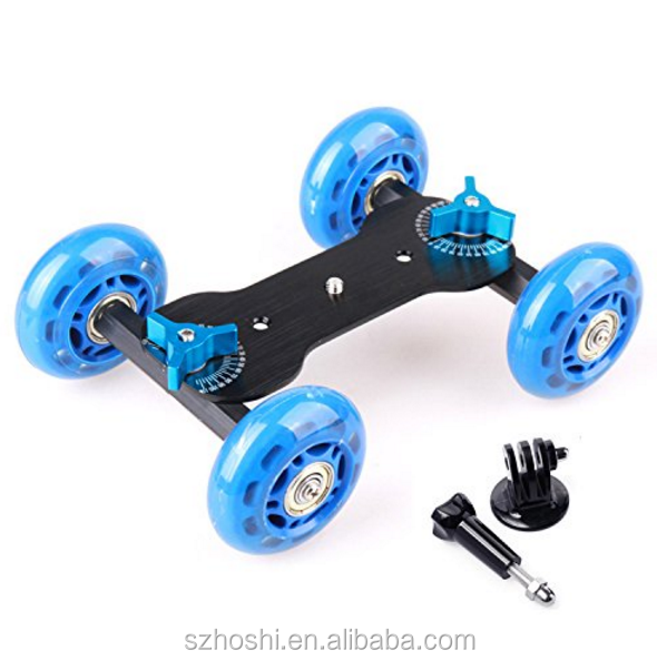 High Quality China Wholesales Price 4 Wheel Desktop Rail Camera Car Slider Adjustable Length for DSLR Camera Video Photograph