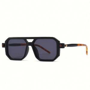 Lunettes de soleil carrées unisexes personnalisées anti-lumière bleue UV400 à double pont, monture transparente polygonale, pour ordinateur - Product Image 4