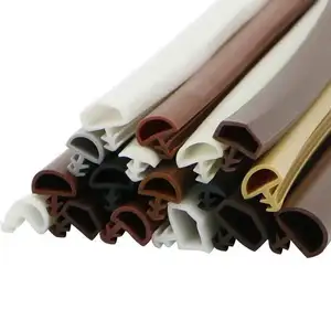 Brown Door Repair Pvc Rubber Sealing Strips Timber Wooden Door Window Frame Groove Gasket Caulk Sealed Weather Strip D