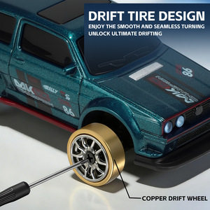 Voiture télécommandée de drift en métal à l'échelle 1:64 avec télécommande 2,4 GHz, prête à l'emploi, pour intérieur/extérieur, convient aux débutants, jouet de course pour garçons - Product Image 2
