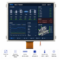 Layar LCD TFT IPS 15,6 inci LVDS 30Pin LED Backlight Embedded Capacitive Touch 1920x1080 900cd/m -30~85C Suhu Lebar untuk