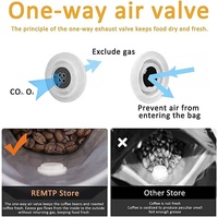 Sachet d'emballage de café Doypack à fond carré, en Mylar, avec valve, imprimé sur mesure, recyclable, logo personnalisé, 340g, noir, alimentaire, PE, fermeture éclair supérieure