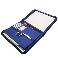 Porte-documents professionnel en tissu A4 avec fermeture éclair, bloc-notes, emplacements pour cartes, porte-stylo, logo personnalisé, organiseur de documents pour cadeaux d'entreprise