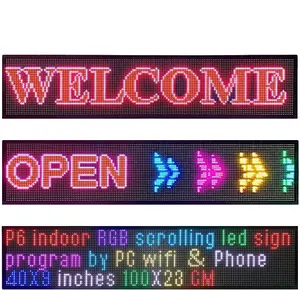 Светодиодный дисплей со светодиодным знаком, полноцветный, с высоким разрешением, с прокручивающимися текстами, красочными изображениями, светодиодный дисплей для рекламы