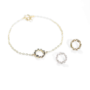 สร้อยข้อมือไข่มุกเพชร Yellow Brilliant02 ทอง 14K เครื่องประดับคุณภาพสูง ขายส่ง ผู้ผลิตตามสั่งสำหรับผู้หญิง รับผลิตแบบ OEM ODM - Product Image 1