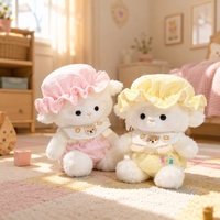 Boneka Domba Bayi - Boneka Domba Lembut dengan Pakaian yang Dapat Dilepas dan Topi Tidur