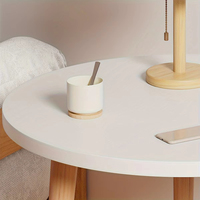 Table basse de salon moderne, pliable, durable, facile à nettoyer, en bois de bambou blanc, finition laquée, 1 an
