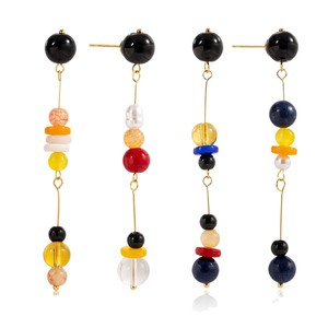 Pendientes de araña con borlas de cuentas acrílicas coloridas, joyería de moda para fiestas - Product Image 5