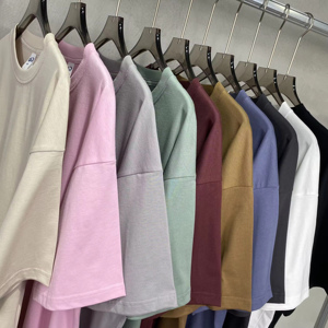 Camisetas Blancas Lisas con Hombros Caídos, 100% Algodón, Camisetas Casuales de Gran Gramaje, Camisetas Personalizadas con Logotipo, Camisetas Extra Grandes para Hombre - Product Image 1