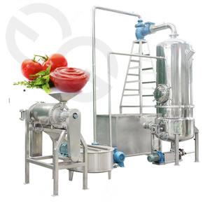 Ligne de production de pâte de tomate entièrement automatique 300 kg/h Système de concassage, de chauffage, de filtrage et de remplissage en continu en acier inoxydable - Product Image 1