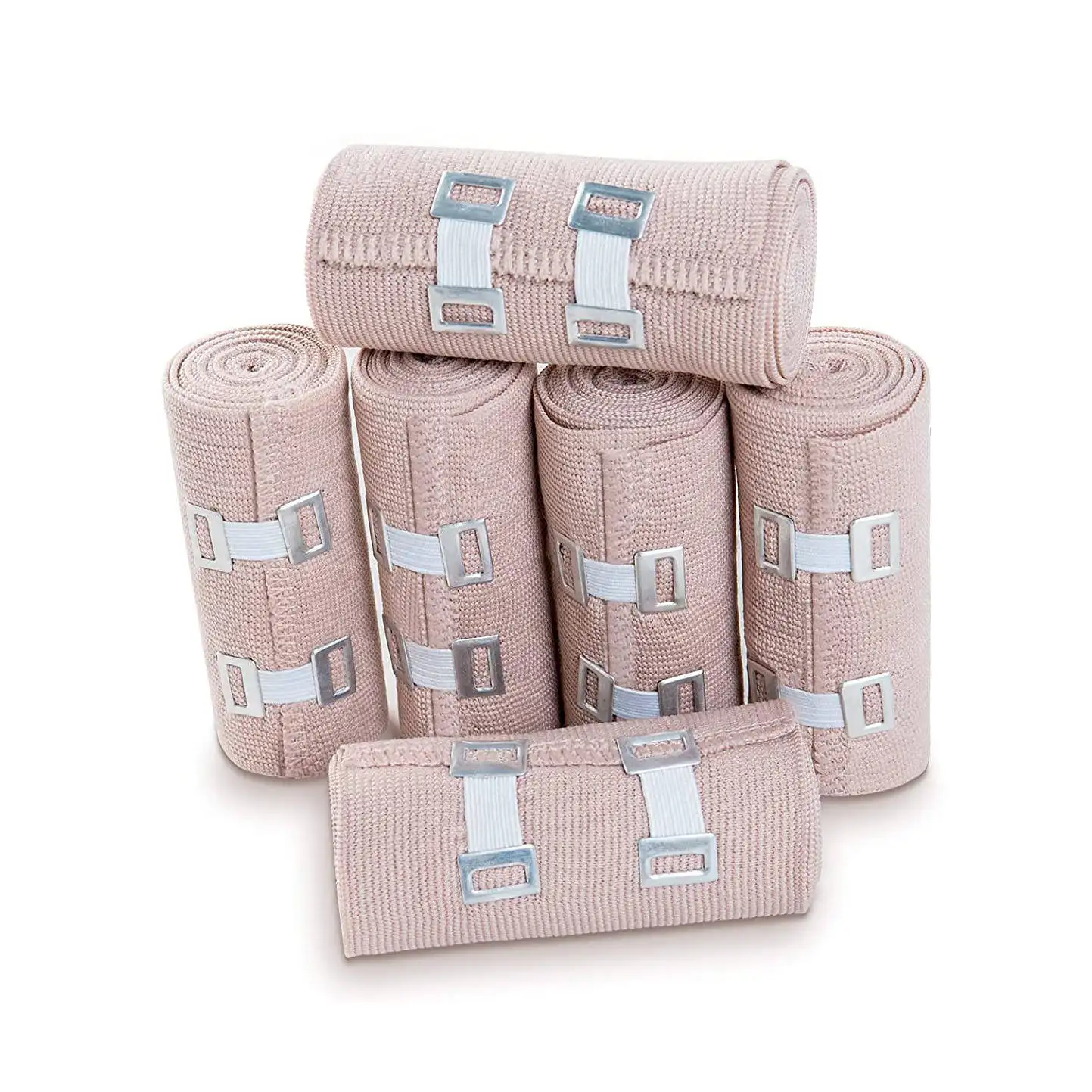 Tissu de bandage élastique à haute compression pour la première fois professionnel personnalisé avec clips de fixation bandage hautement élastique pour la peau