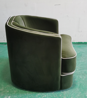 Fauteuil d'angle individuel moderne et confortable en velours capitonné avec dossier réglable, modèle SF-3287 pour salon