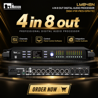 Système de gestion de haut-parleurs Dante 4 entrées 8 sorties, audio numérique DSP 48sp 110V, construction métallique pour équipement audio professionnel