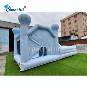 Piscine gonflable de glissière de château de rebond de saut gonflable de terrain de jeu de rebond d'enfants bleu pastel - Product Image 4