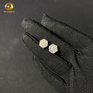 Pass Diamond Tester 10mm 13mm 925 <strong>Silver</strong> Trendy Screw Back Ear <strong>Studs</strong> Iced Out Hip Hop Jewelry VVS Moissanite <strong>Stud</strong> Earrings - Product Image 6
