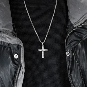 Collar con Colgante de Cruz de Acero Inoxidable a la Moda, Estilo Hip-Hop, Punk Rock, Amuletos Religiosos para Hombre, Regalo de Joyería con Cadena - Product Image 6