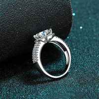 Bague de Fiançailles et de Mariage BoHan Tendance pour Femme, en Argent Plaqué Rhodium, Moissanite Princesse 2 Carats, Sertissage Pavé 999