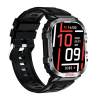 Montre connectée carrée parlante TKYUAN BT avec écran TFT, assistant vocal IA, surveillance de la fréquence cardiaque, oxymétrie, tension artérielle et fonction d'appel.