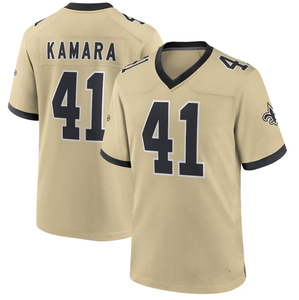 Maillot de football américain pour jeunes hommes New Orleans 41 Alvin Kamara 4 Derek Carr Maillot respirant à manches courtes cousu - Product Image 5