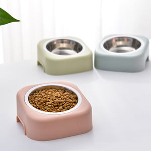 Atacado Lavável Pet Dog Cat Bowls PP + aço inoxidável Dog Food Água Bowl Custom Removível Ajustável Dog Bowl - Product Image 1