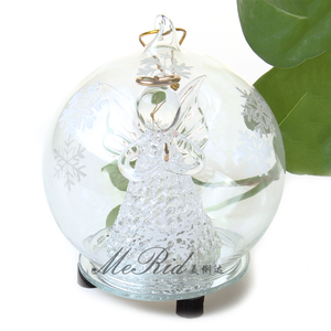 Palline di Natale in Vetro Personalizzate Fatte a Mano di Alta Qualità con Design <span class=keywords><strong>Angelo</strong></span>, Decorazioni Ecologiche per la Casa - Product Image 5