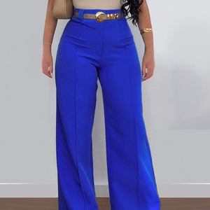 BR4879 <span class=keywords><strong>pantaloni</strong></span> Casual tinta unita <span class=keywords><strong>senza</strong></span> <span class=keywords><strong>cintura</strong></span> da donna - Product Image 1