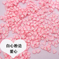 Irisan Tanah Liat PVC Bentuk Hati 500g/jin Warna Campur Tema Cinta Perlengkapan Seni Kuku untuk Kerajinan Tangan DIY-grosir
