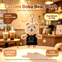Porte-clés en peluche ours personnalisé OEM ODM, pendentif ours en peluche mignon avec logo personnalisé, en coton PP super doux pour promotion de marque