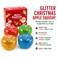 Jouet Squishy Pomme de Noël Southpeak, Jouets Squishy de Noël Flottants à Paillettes, Gel TPR Doux, 4 Couleurs, Boîte Cadeau, Vente en Gros Usine