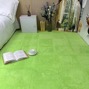 Home Interlocking Plush Floor Mat Thickened Square Foam Non <b>Slip</b> Bedroom Living Room Balcony Puzzle Piece <b>Full</b> Coverage Rug - Product Image 3