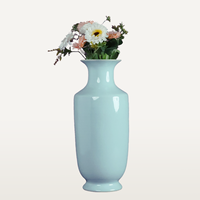 Offre Spéciale Vase En Céramique De Luxe Chinois Ruyao Céladon Vase À La Main En Porcelaine Bleu Ciel En Céramique Art Fleur Vase pour La Décoration De La Maison