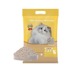 Grosir termurah bebas debu kuat gumpalan mudah dibersihkan Premium aroma Lemon tanah liat natrium tanah liat bentonit pasir kotoran kucing untuk kucing