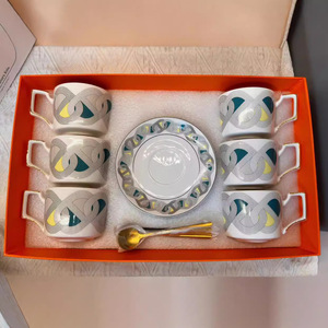 Wholesale Promotional Porcelain Coffee Mug <b>Ceramic</b> Cappuccino Espresso Cups Bone China Coffee Tea Cup and Saucer Set - Product Image 2