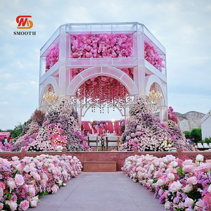 Mịn lớn 10ft <span class=keywords><strong>chuppah</strong></span> Wedding Sliver khung với bộ phim đám cưới Backdrop tổ chức sự kiện đứng vòm với gương Sliver lối đi - Product Image 1