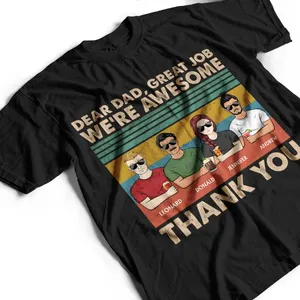 T-Shirt Personalizzata in Jersey 100% Cotone, Manica Lunga, Regalo per Papà con Scritta 'Grazie per il Lavoro Fatto, <span class=keywords><strong>Siamo</strong></span> Fantastici', Personalizzabile - Product Image 3