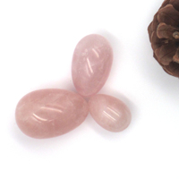 Œuf de Yoni en Quartz Rose Naturel Taille Personnalisée, Pierre de Massage en Cristal Sculptée à la Main, Outil d'Exercice de Kegel pour Femmes