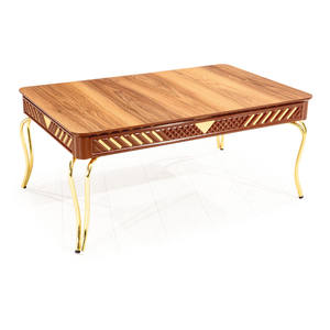 Mesa de Centro Moderna Sahra con Tapa de Madera y Estructura Metálica, Estilo Antiguo, Rectangular, para Sala de Estar - Product Image 2