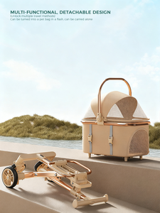 Noir/kaki/Beige détachable pliable en alliage d'aluminium acier à haute teneur en carbone Oxford tissu Pet <span class=keywords><strong>chat</strong></span> chien <span class=keywords><strong>poussette</strong></span> <span class=keywords><strong>pour</strong></span> petits animaux de compagnie moyens - Product Image 2