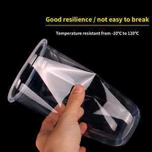 Venta al por mayor de fábrica: <span class=keywords><strong>Vasos</strong></span> de plástico <span class=keywords><strong>desechables</strong></span> <span class=keywords><strong>transparentes</strong></span> de PP de grado alimenticio, de pared simple, en forma de U, de 95 mm de diámetro, engrosados para té de burbujas, OEM - Product Image 3