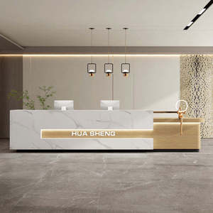 Modern LED Lacquered Wood Reception <b>Desk</b> for Beauty Salons <b>Nail</b> Salons & Spa-Customizable Size & Color - Product Image 4