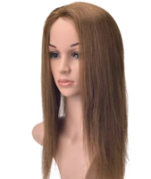Perruque médicale en soie brun clair, cheveux humains vierges chinois, sans colle, entièrement nouée à la main 5x5 avec bande antidérapante en silicone