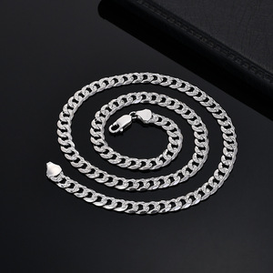 <span class=keywords><strong>Collier</strong></span> pour homme <span class=keywords><strong>en</strong></span> <span class=keywords><strong>argent</strong></span> 925, plaqué or 14K, style italien, maillons simples, motif fleur, denim, cubain, cadeau - Product Image 4