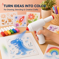 Creativo Diy Ninos Artesanias Aérographe Marqueur Stylos Recargable Con 6 Pcs Marcador Kit De Pluma Para Ninos Y Adultos