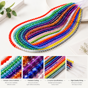 Perline Piatte in Cristallo di Pujiang, Cina, Perline Sfaccettate Rotonde per Creazione di Gioielli e Accessori per Capelli, Forniture per Lavori Artigianali - Product Image 2