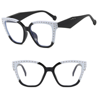 Lunettes anti-lumière bleue œil de chat écologiques pour femmes, avec rivets assortis, pour toutes les formes de visage