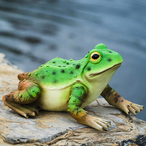 Rana in Resina Verde Personalizzabile, Simulazione di Rana Divertente, Adatta per l'Apprendimento sui Animali Naturali dai Bambini, Può Decorare Stagni - Product Image 2